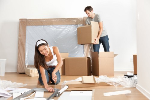 Professional furniture removals in Kilburn on a residential street