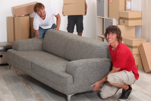 Packing and loading items during a professional removals job